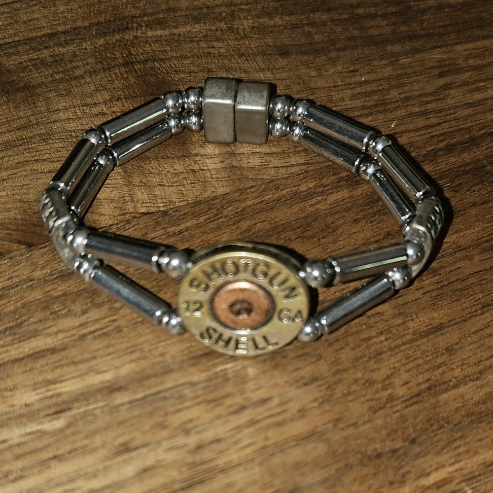 Shotgun Shell Casing Bracelet With Magnetic Closure. Statement Piece, Streetwear